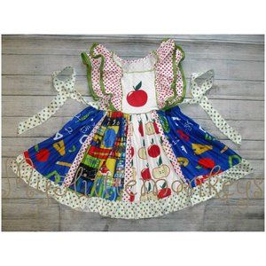 Boutique Apple Back to School Girls Twirl Dress